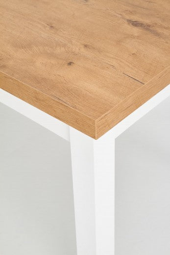 Table extensible en MDF et bois de hêtre Tiago Lancelot Chêne / Blanc, L140-220xl80xH76 cm