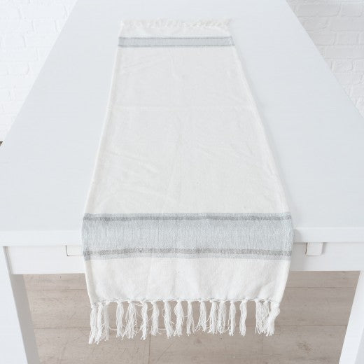 Barre transversale de table Farsund Vert Menthe / Blanc, Modèles Assortis, 40 x 140 cm