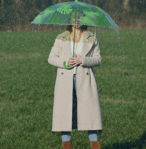 Parapluie pour adultes, Jungle Leaves Lime, Ø100xH81,5 cm