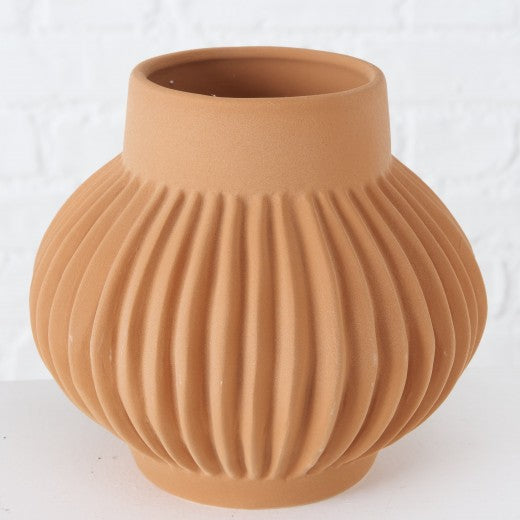 Vase décoratif en céramique Altena Marron Clair / Brique, Modèles Assortis, Ø18xH16 cm