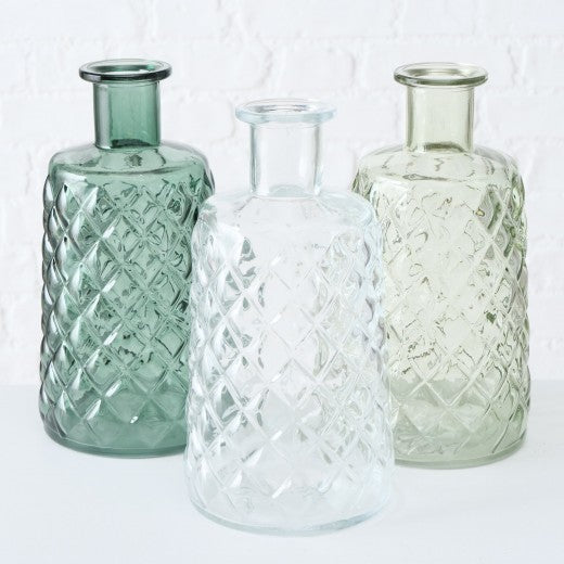Judith Vert / Vase décoratif en verre transparent, Modèles assortis, Ø12xH24 cm