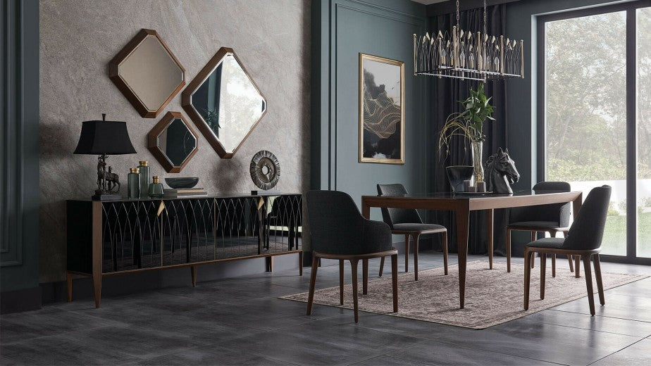 Vase décoratif en verre Logan Big Vert / Doré, Ø10xH30 cm