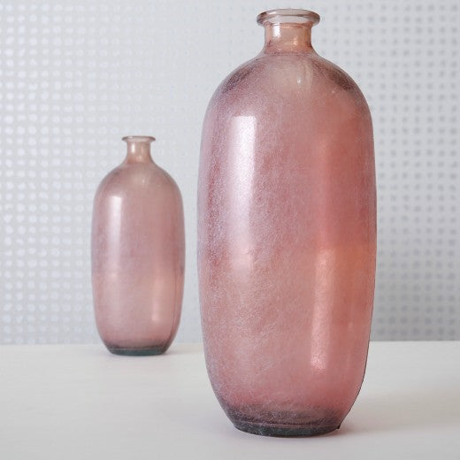 Vase en verre recyclé Alicia Small Rose, Ø16xH38 cm