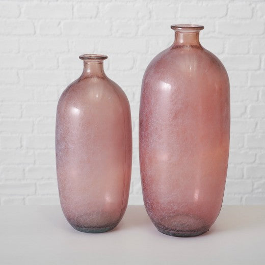Vase en verre recyclé Alicia Small Rose, Ø16xH38 cm