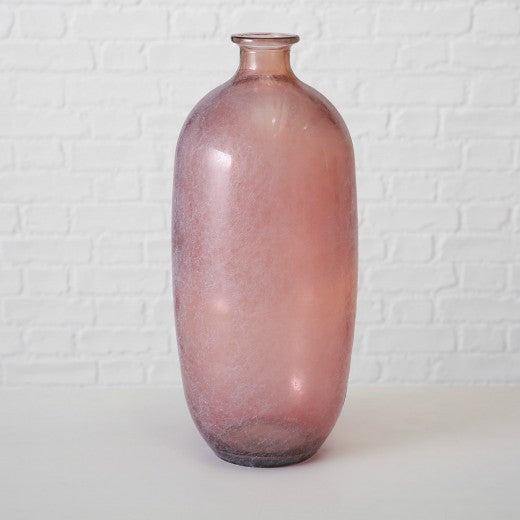 Vase en verre recyclé Alicia Small Rose, Ø16xH38 cm