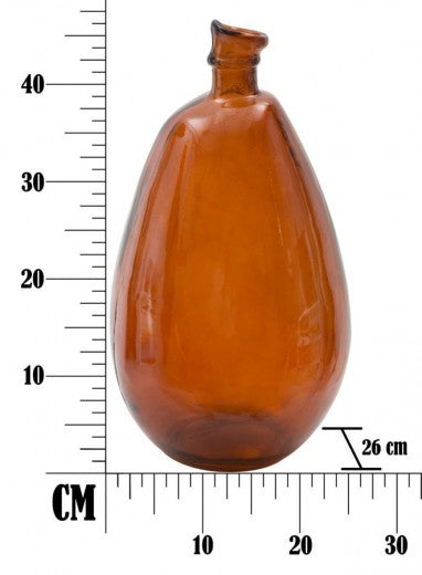 Vase décoratif en verre recyclé Roto Orange, Ø26xH47 cm