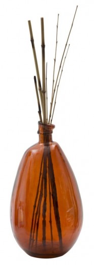 Vase décoratif en verre recyclé Roto Orange, Ø26xH47 cm