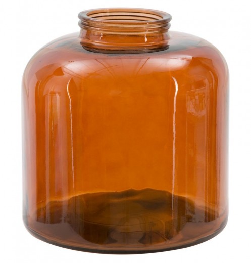 Vase décoratif Roto Round en verre recyclé Orange, Ø35xH36 cm