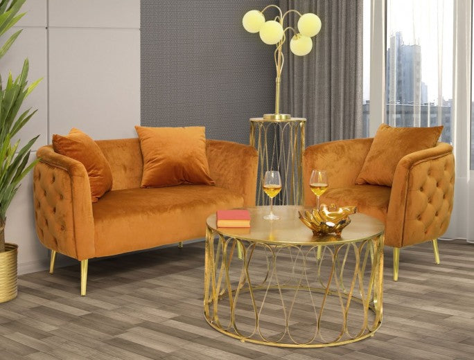 Lampe Glamy Light Or / Blanc, Ø53xH74 cm