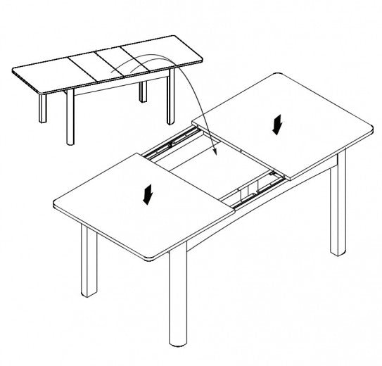 Table extensible en Desjo 42 Chêne San Remo, L136-210xl90xH76 cm