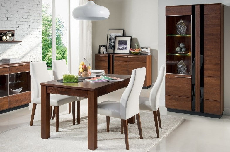 Vitrine en MDF et palette, avec 2 portes et LED incluses Gates 12 Big Antique Oak, l95xA42xH198 cm