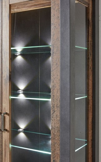 Ensemble de meubles de salon en bois, 4 pièces Chelsea I Naturel / Graphite