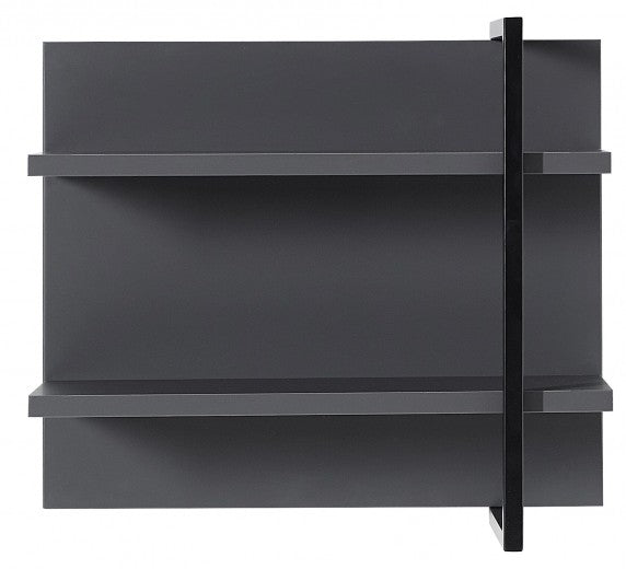 Etagère suspendue en aggloméré et MDF Madeline Graphite / Noir, l60xA19xH50 cm