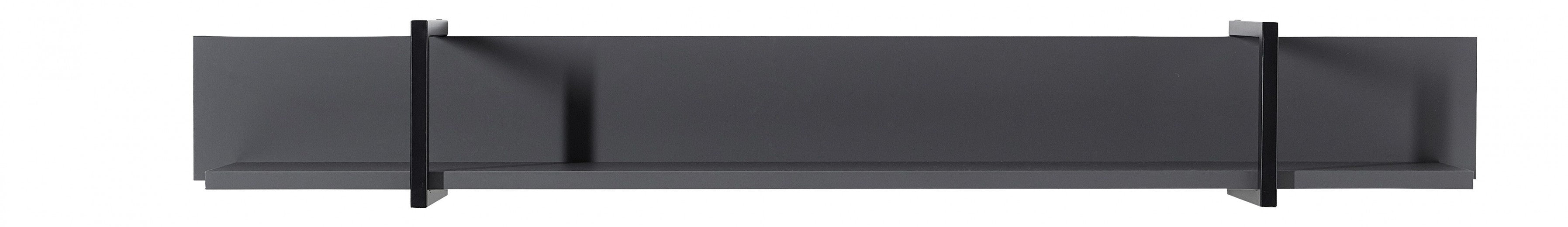 Etagère suspendue en aggloméré et MDF Madeline Graphite / Noir, l160xA22xH22 cm