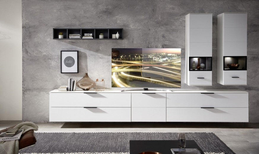 Bibliothèque suspendue en aggloméré et MDF Madeline Grafit, l20xA20xH125 cm